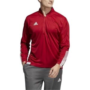 NWT Adidas Men’s Sideline 1/4-Zip Knit Pullover M Red / White